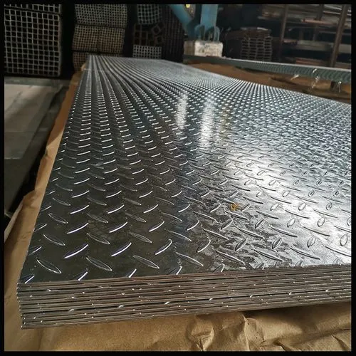 Hot Dipped Galvanized Steel Checkered Plate for Sale ASTM A36 Q235B SS400 5mm Thickness